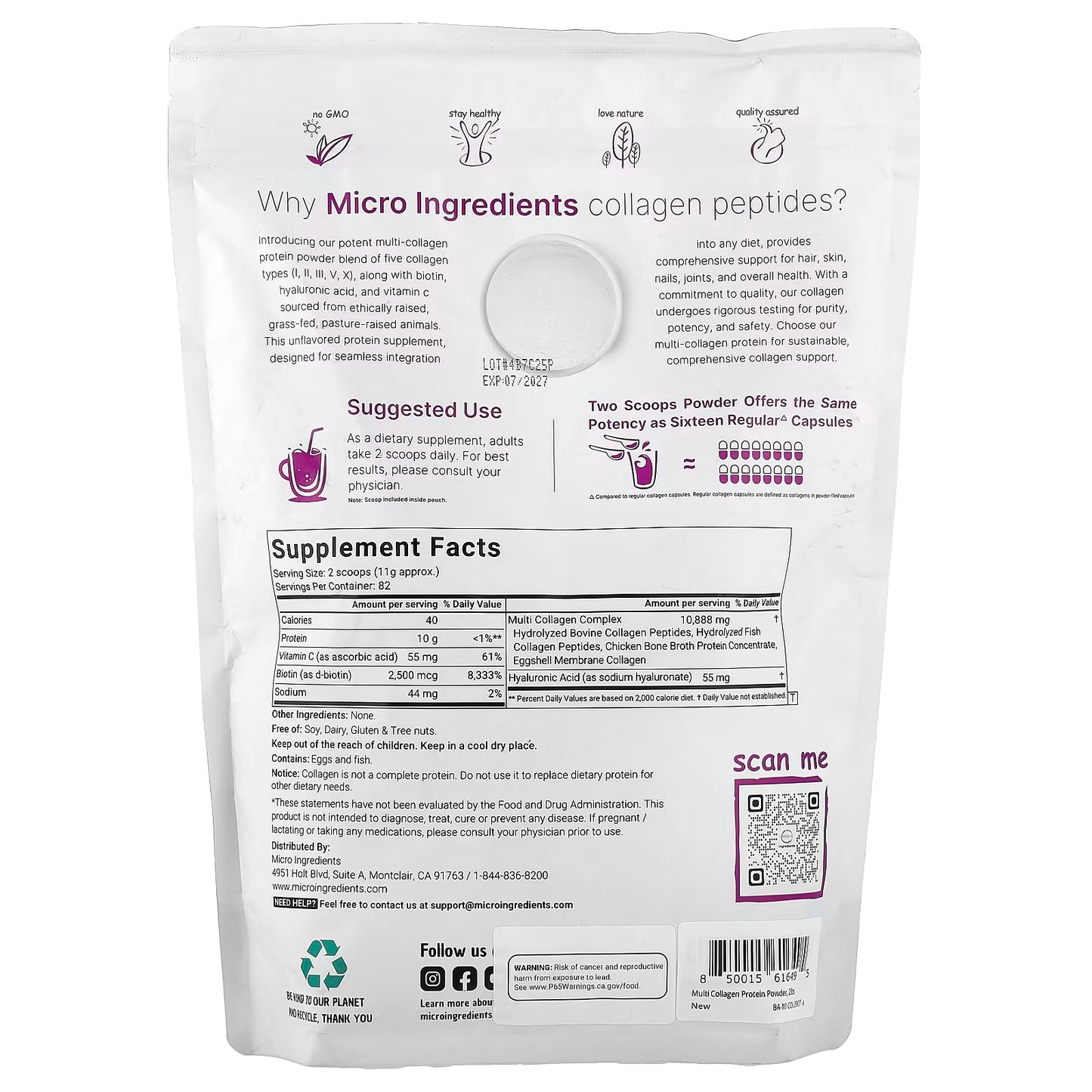 Péptidos de colágeno múltiple  Microingredients™  Original